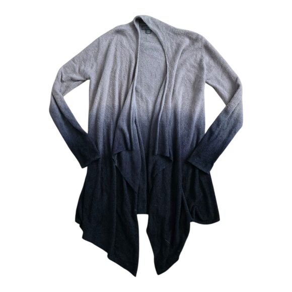 Barefoot Dreams Gray Ombre Cozychic Lite Knit Open Waterfall Cardigan S/M - Picture 2 of 5